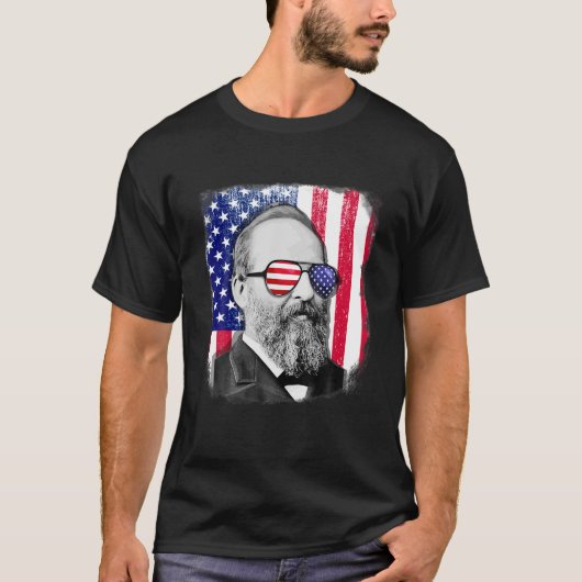 James Garfield US flag shirt 4 juli (Voorkant)