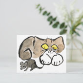 James heeft een muis bij zijn staart briefkaart (Staand voorkant)