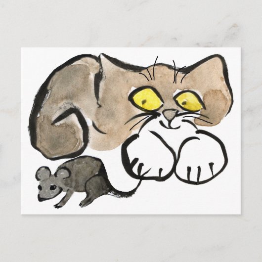 James heeft een muis bij zijn staart briefkaart (Voorkant)