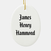 James Henry Hammond Keramisch Ornament (Achterkant)