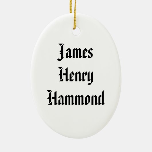 James Henry Hammond Keramisch Ornament (Achterkant)