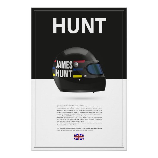 James Hunt Helmet Perfect Poster (Voorkant)