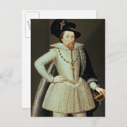 James I, halve lengte portret Briefkaart (Voorkant / Achterkant)
