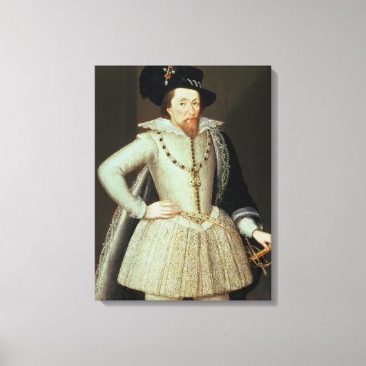 James I, halve lengte portret Canvas Afdruk (Voorkant)
