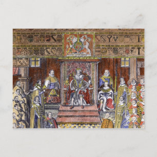 James I of England bij Court, Briefkaart
