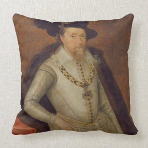 James I of England en VI of Scotland Kussen