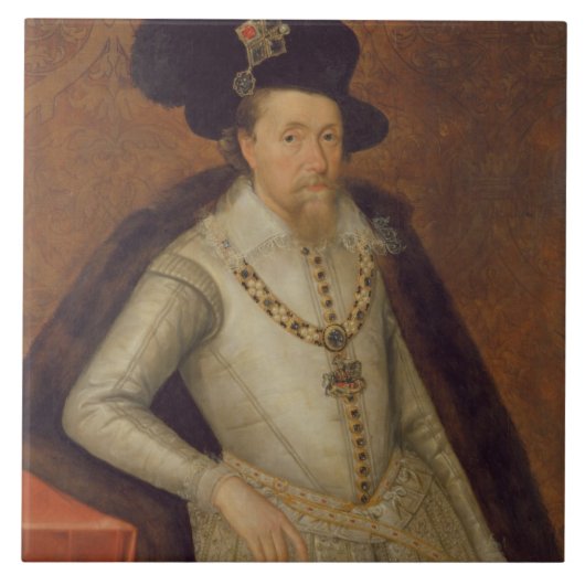 James I of England en VI of Scotland Tegeltje (Voorkant)