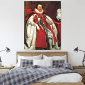 James I van Daniel Mytens Canvas Afdruk (Insitu (Slaapkamer))