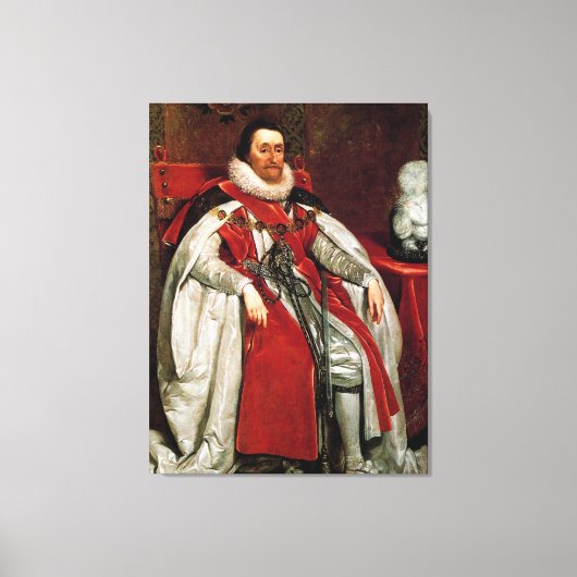 James I van Daniel Mytens Canvas Afdruk (Voorkant)