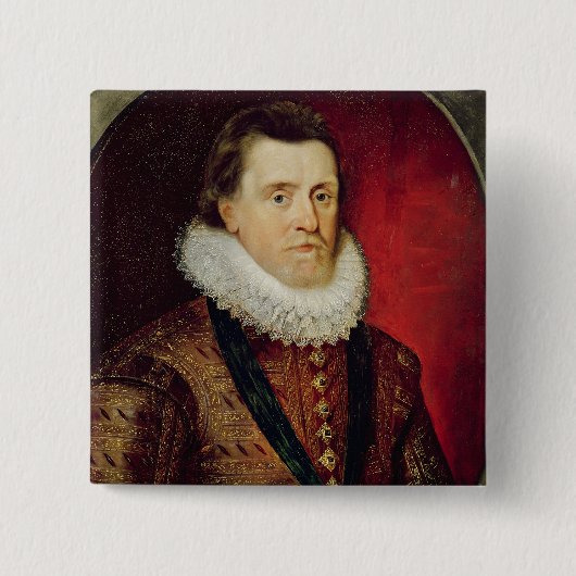 James I Vierkante Button 5,1 Cm (Voorkant)