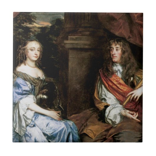 James II en Anne Hyde door Sir Peter Lely Tegeltje (Voorkant)