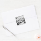 James II Landing te Kinsale, 12 maart 1689 Vierkante Sticker (Envelop)