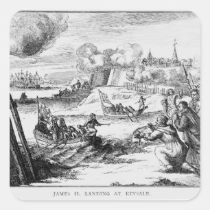 James II Landing te Kinsale, 12 maart 1689 Vierkante Sticker