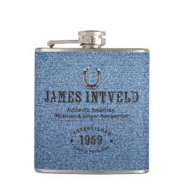 James Intveld Blue Denim Flask Heupfles