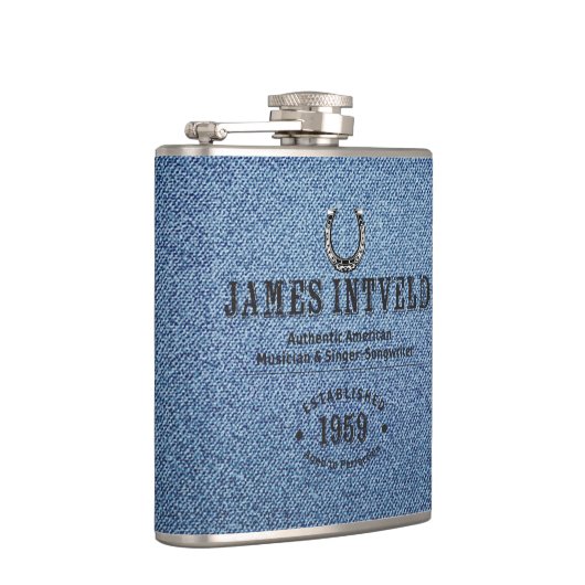 James Intveld Blue Denim Flask Heupfles (Rechts)