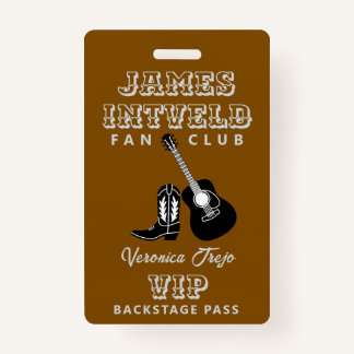 James Intveld Fan Club VIP Backstage Pass Badge