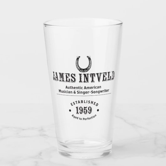 James Intveld Hoefijzer Bierglas Glas (Voorkant)