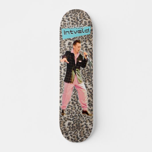 James Intveld Rockabilly Leopard Persoonlijk Skateboard (Voorkant)