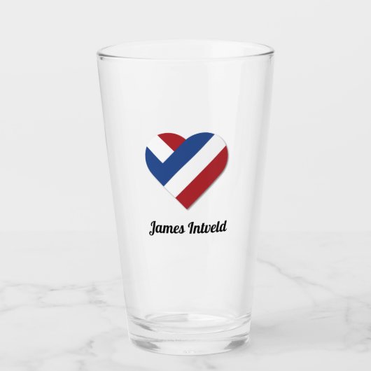 James Intveld with Netherlands Heart Flag Glas (Voorkant)