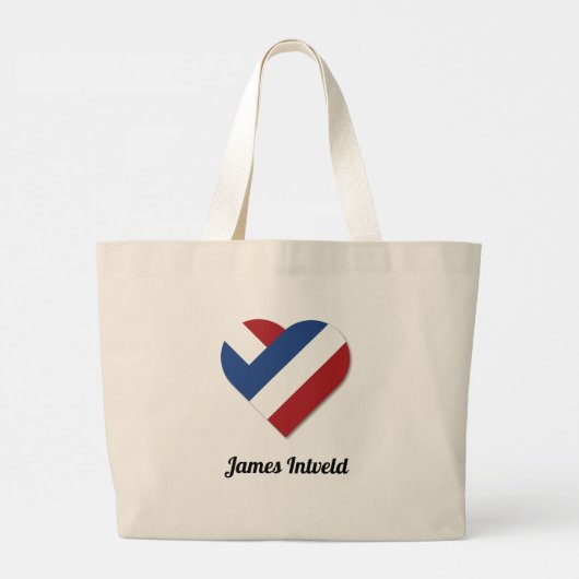 James Intveld with Netherlands Heart Grote Tote Bag (Achterkant)
