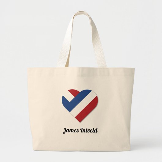James Intveld with Netherlands Heart Grote Tote Bag (Voorkant)
