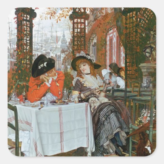 James Jacques Joseph Tissot | A Luncheon Vierkante Sticker (Voorkant)