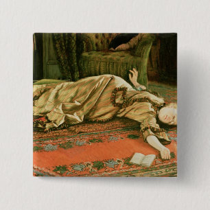 James Jacques Joseph Tissot   Verlaten Vierkante Button 5,1 Cm