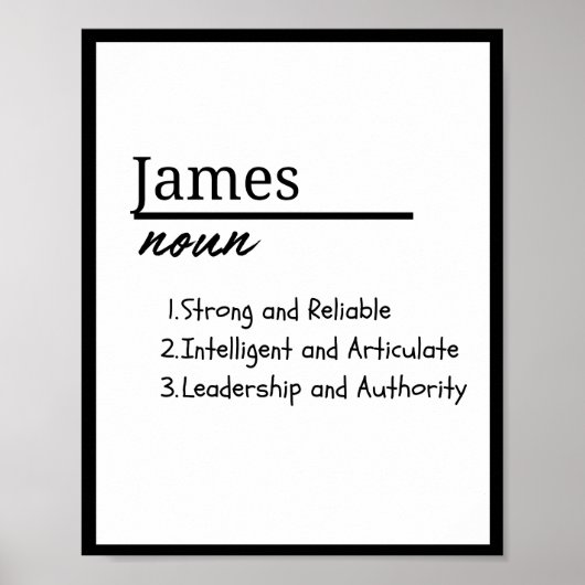 James, jongen gepersonaliseerde naam definitie poster (Voorkant)