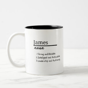 James, jongen gepersonaliseerde naam definitie tweekleurige koffiemok