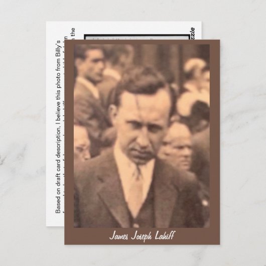 James Joseph Lahiff Genealoy Briefkaart (Voorkant / Achterkant)