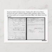 James Joseph Lahiff Genealoy Briefkaart (Achterkant)