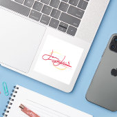 James Joseph Signature Vinyl sticker (Laptop met iPhone)