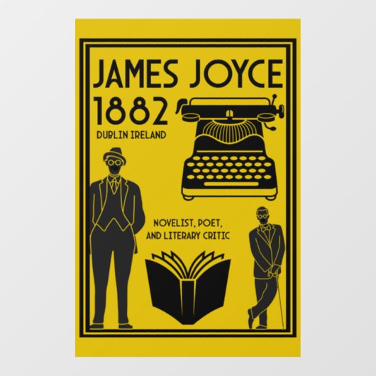 James Joyce Dublin Ierland Raamsticker (Vel)