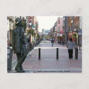 James Joyce Irish authentieke sculpture, Dublin Ie Briefkaart
