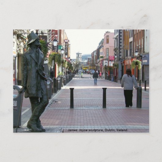 James Joyce Irish authentieke sculpture, Dublin Ie Briefkaart (Voorkant)