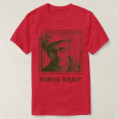 James Joyce Retro Vervaagd Stijl Fan Design T-shirt (Design voorkant)