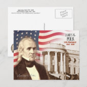 James K. Polk - 11e President van de VS Briefkaart (Voorkant / Achterkant)