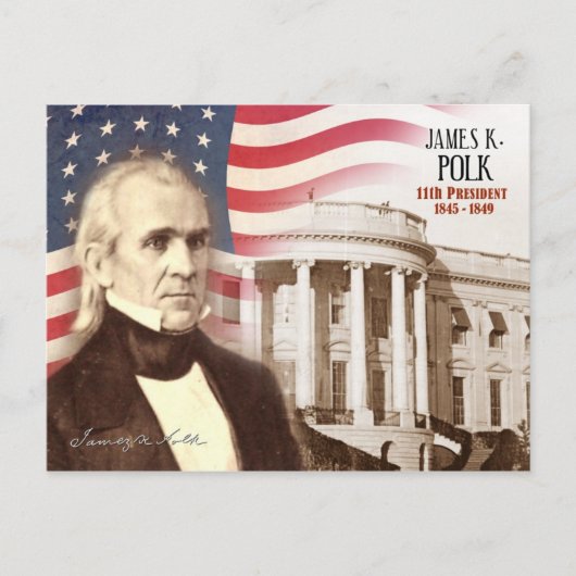 James K. Polk - 11e President van de VS Briefkaart (Voorkant)