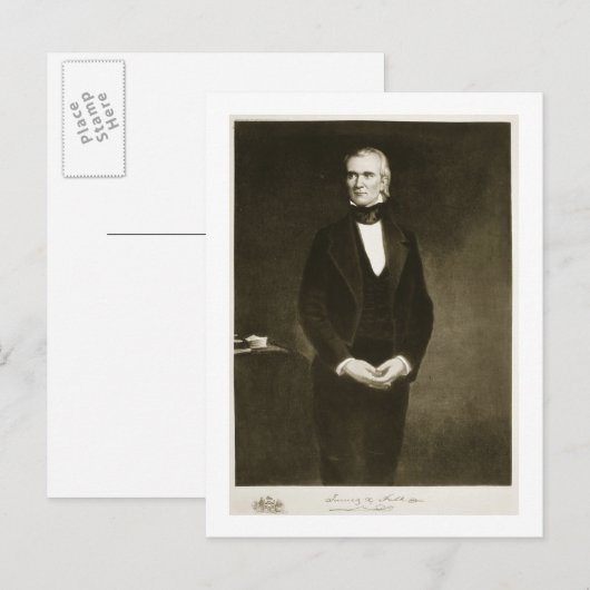 James K. Polk (1795-1849), elfde President van de  Briefkaart (Voorkant / Achterkant)