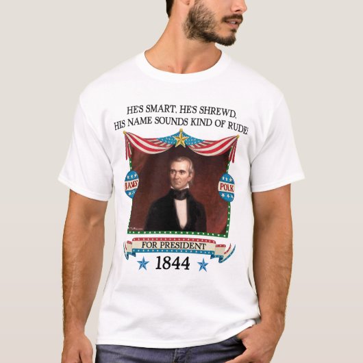 James K. Polk 1844 Campaign (Mannen licht Shirt) T-shirt (Voorkant)