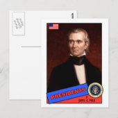 James K. Polk Baseball Card Briefkaart (Voorkant / Achterkant)