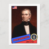 James K. Polk Baseball Card Briefkaart (Voorkant)
