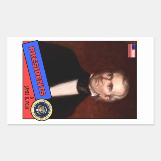 James K. Polk Baseball Card Rechthoekige Sticker (Voorkant)
