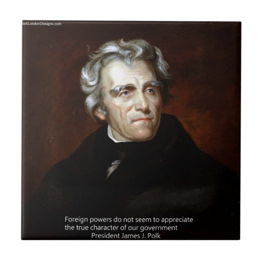 James K Polk En Citaat Tegeltje (Voorkant)