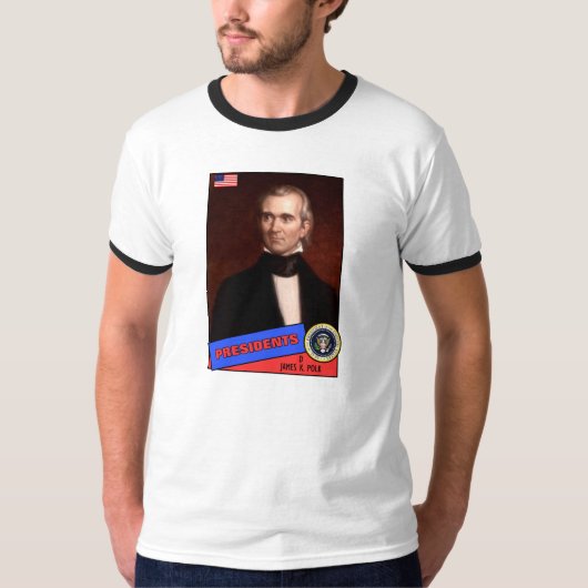James K. Polk-honkbalkaart T-shirt (Voorkant)