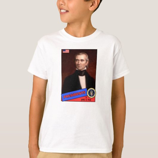James K. Polk-honkbalkaart T-shirt (Voorkant)
