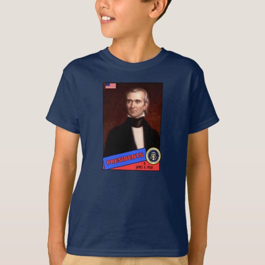 James K. Polk-honkbalkaart T-shirt (Voorkant)