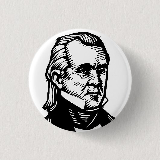 James K Polk-knop Ronde Button 3,2 Cm (Voorkant)