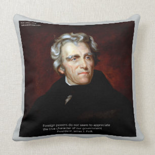 James K Polk & Quote Katoenen Worpkussen Kussen
