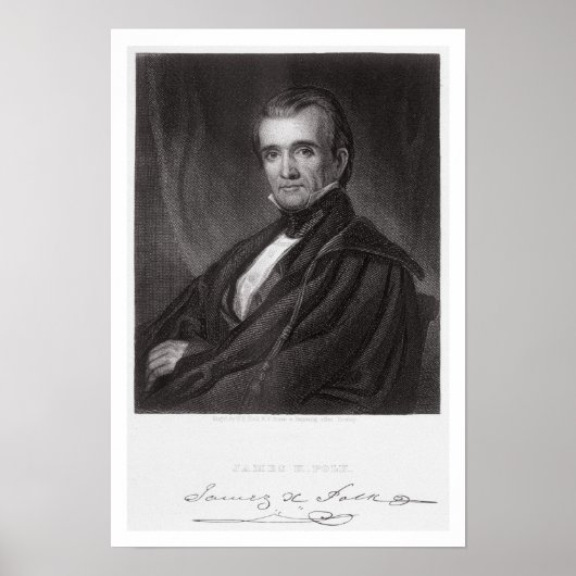 James Knox Polk, gegraveerd door Henry Bryan Hall Poster (Voorkant)